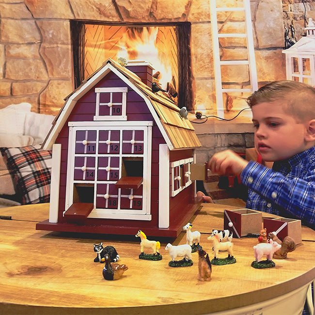 Red Christmas Barn Advent Calendar We Love Hummingbirds red-christmas-barn-advent-calendar-we-love-hummingbirds