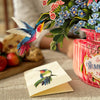 Hummingbird Flower Bouquet Pop Up 12" Card - 3D