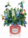 Hummingbird Flower Bouquet Pop Up 12" Card - 3D
