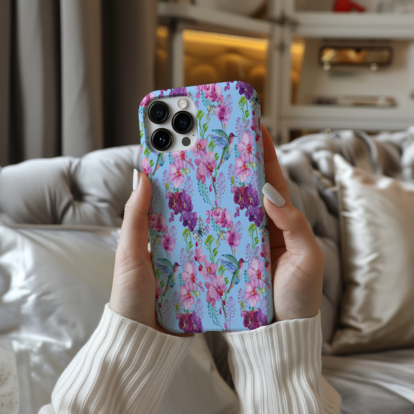 Hummingbird Garden Slim Phone Case for iPhone