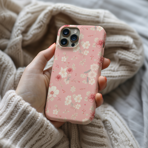 Coquette Pink Floral Phone Case for iPhone & Samsung