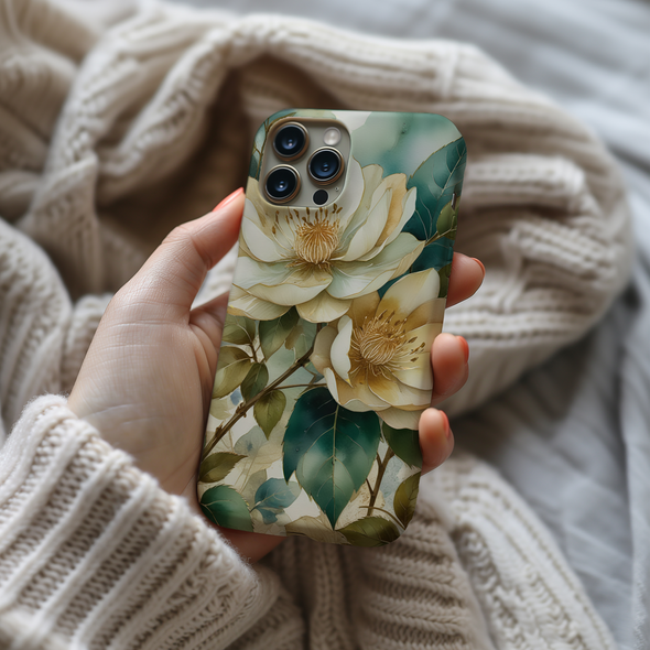 Elegant Botanical Garden Flower Phone Case for iPhone & Samsung