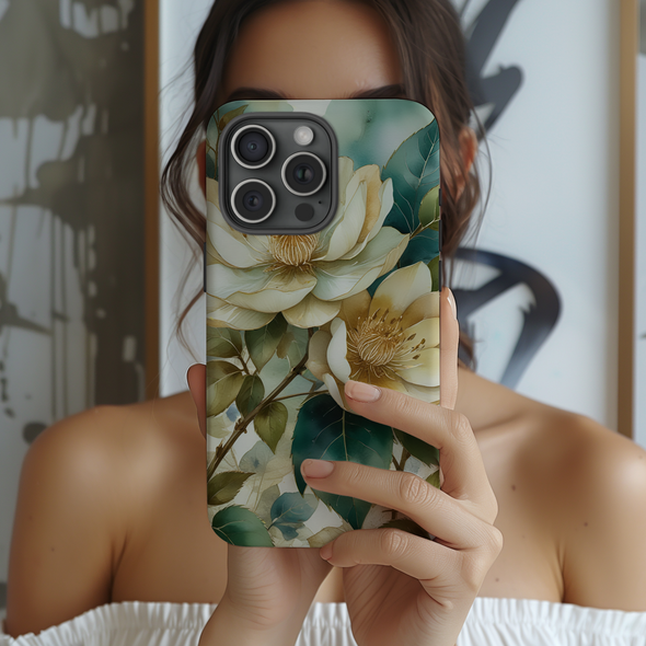 Elegant Botanical Garden Flower Phone Case for iPhone & Samsung