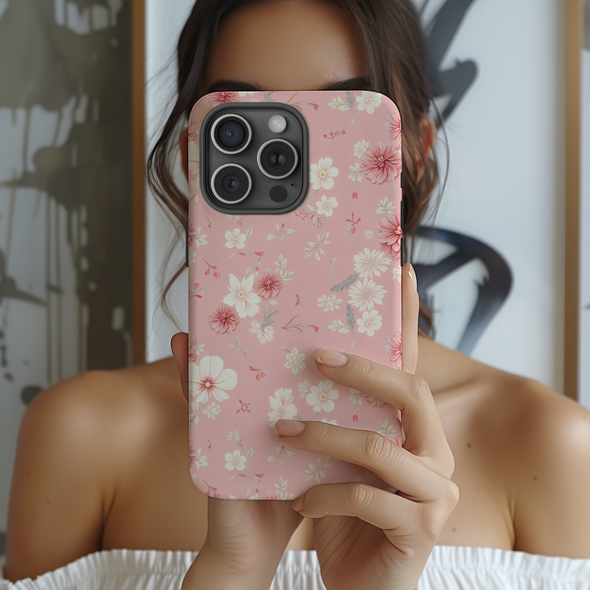 Coquette Pink Floral Phone Case for iPhone & Samsung