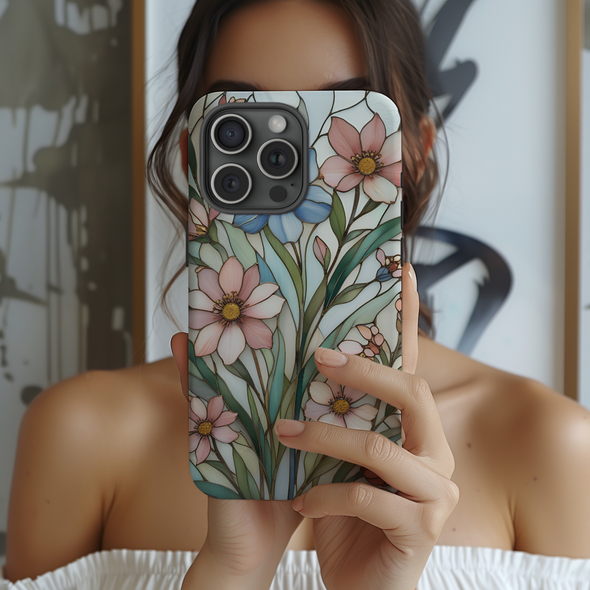 Floral Stained Glass Phone Case for iPhone & Samsung