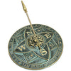 10.5" Verdigris Brass I Am Silent Without the Sun Sundial - We Love Hummingbirds