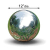 12" Silver Stainless Steel Gazing Ball - We Love Hummingbirds