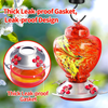 Ewonlife Hummingbird Feeder Glass for Outdoors Hanging, 2 Pack Hummingbird Feeders with Perch, Hand Blown Glass, Leak-Proof, Easy Clean and Fill, Include 2 Hooks, Brush, Hanging Rope(38 Ounces/Pack)