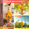 GAISTEN Glass Hummingbird Feeder, 36Oz Large Hummingbird Feeders for Outdoors Hanging, Leakproof Hand Blown Hummingbird Feeder Never Fade, Attract More Birds, 4 in 1 Garden Backyard Decorative(Yellow)