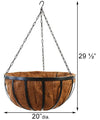20" Black Forged Hanging Basket w/Coco Liner - We Love Hummingbirds