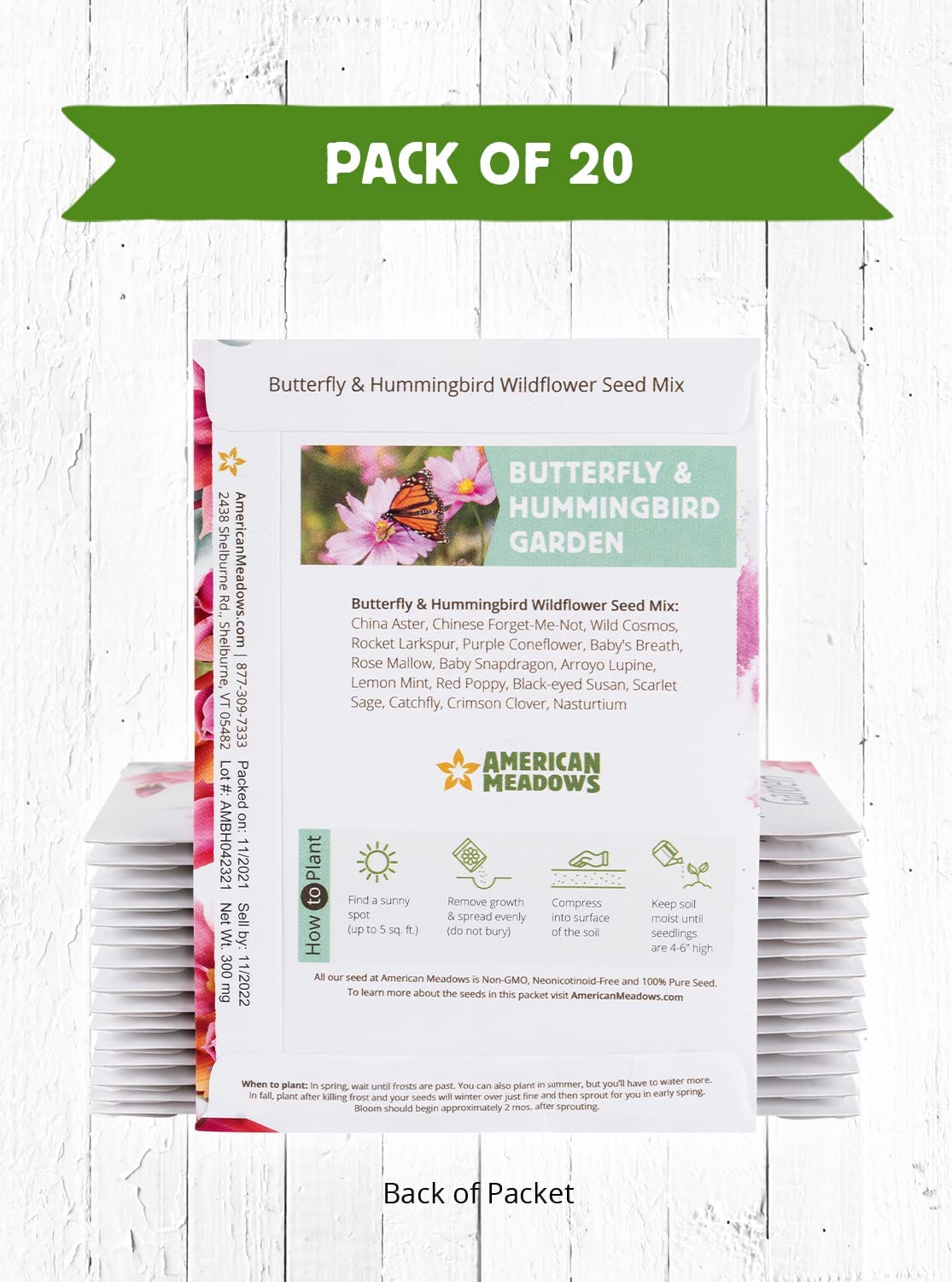 hummingbird garden seeds 20 Hummingbird Garden Wildflower Seed Packets