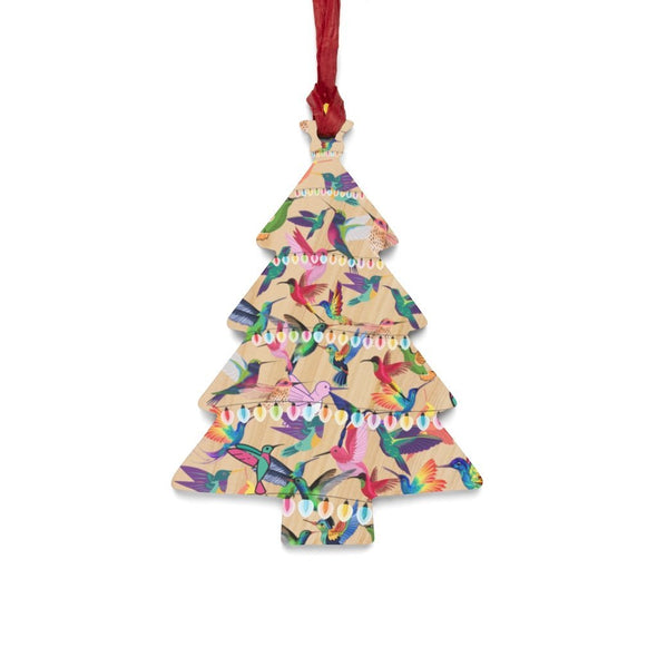 2021 Hummingbird Christmas Wooden Tree Ornament - We Love Hummingbirds
