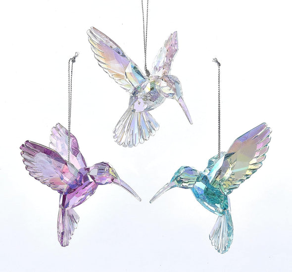 3 Assorted Iridescent Hummingbird Christmas Ornaments - We Love Hummingbirds
