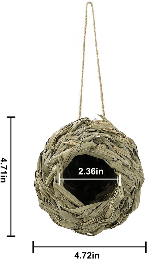 4Pack Hanging Bird Hummingbird Nest House for Outside,Natural Grass Hanging Bird Hut,Made of Natural Grass, Perfect for Garden Patio Lawn Office Indoor - We Love Hummingbirds