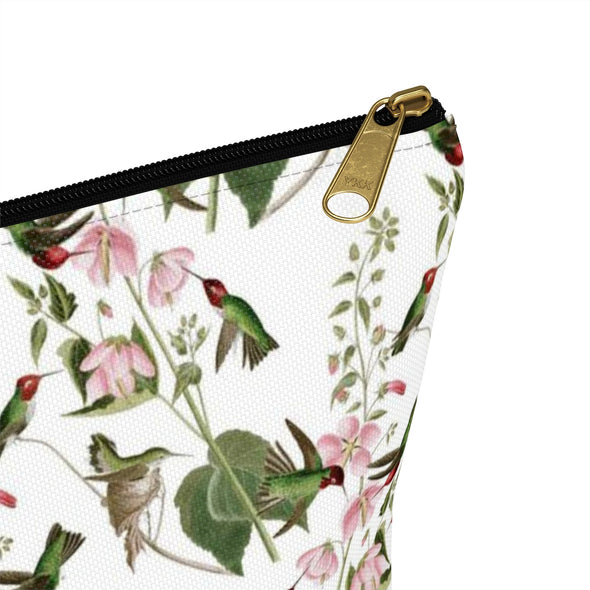 Hummingbird Beauty Accessory Pouch & Makeup Bag - (Black Zipper) 