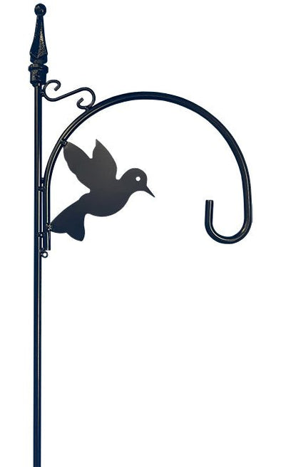 6' 5" Black Bird Accent Shepherd Hook - We Love Hummingbirds