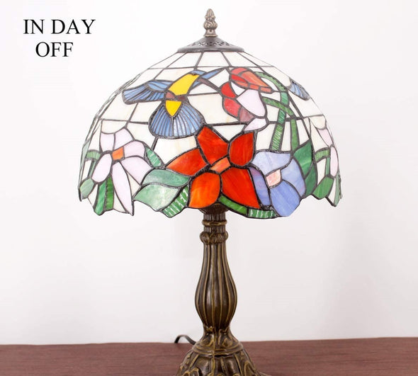 Tiffany Hummingbird Stained Glass Lamp