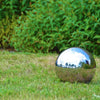 8" Silver Stainless Steel Gazing Ball - We Love Hummingbirds