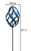 85.5" Blue Kinetic Stratus Wind Spinner Metal Pinwheel - We Love Hummingbirds