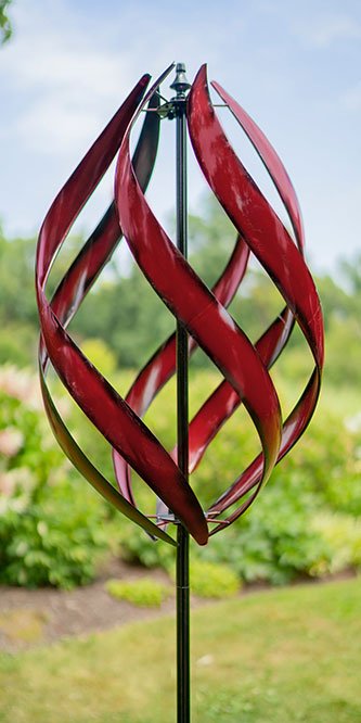 89" Red Kinetic Stratus Vertical Wind Spinner Metal Pinwheel - We Love Hummingbirds
