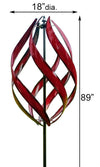 89" Red Kinetic Stratus Vertical Wind Spinner Metal Pinwheel - We Love Hummingbirds