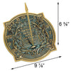 9.875" Verdigris Brass Happiness Sundial - We Love Hummingbirds