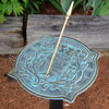 9.875" Verdigris Brass Happiness Sundial - We Love Hummingbirds