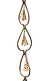 Aged Copper Aspen Leaf and Bell Rain Chain - We Love Hummingbirds