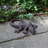 Antique Brown Cast Iron Lizard Statue - We Love Hummingbirds