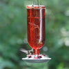 Antique Red Glass Bottle Hummingbird Feeder - Holds 16 oz of Nectar - We Love Hummingbirds