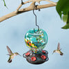 Apple Shaped Hand Blown Glass Hummingbird Feeder - Holds 25 oz of Nectar - We Love Hummingbirds