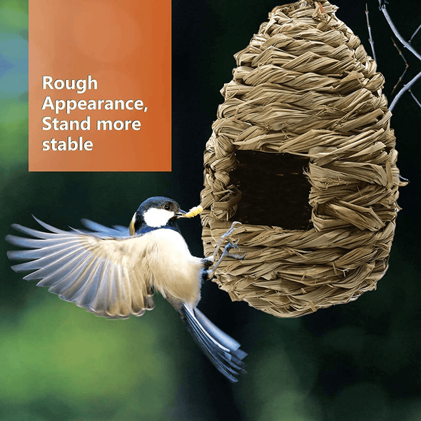 AQUEENLY Hummingbird House Set of 3 Hand Woven Hummingbird Houses Nest Small Hanging Audubon Birdhouse - We Love Hummingbirds