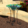 Argus Peacock Glass Solar Birdbath - We Love Hummingbirds