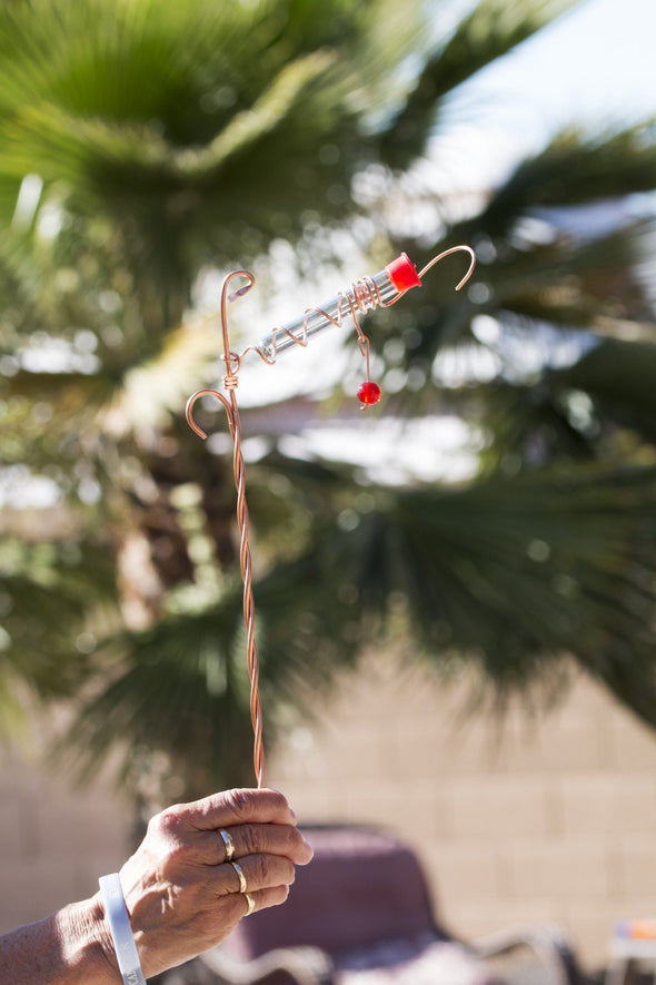 Beautiful Copper Hand Wand Nectar Feeder for Hummingbirds - Easy, Quick, & Simple-to-Use! - We Love Hummingbirds