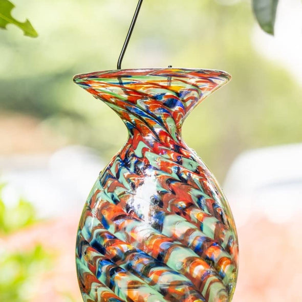 Beautiful Fantasy Mermaid Hand Blown Glass Hummingbird Feeder - Holds 32 oz of Nectar - We Love Hummingbirds