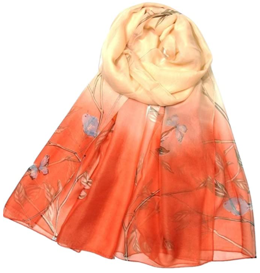 Beautiful Floral Hummingbird Silk Scarf - We Love Hummingbirds