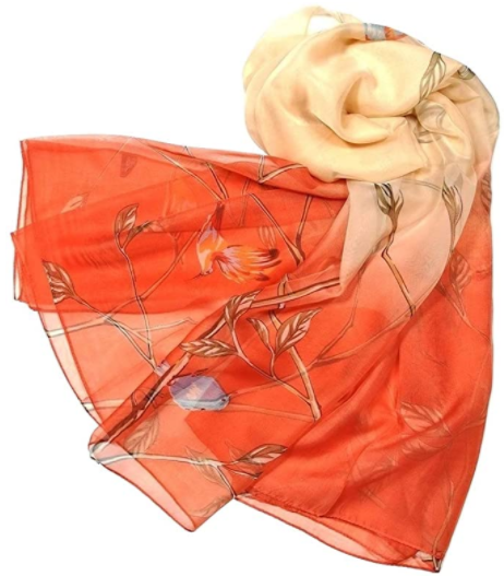 Beautiful Floral Hummingbird Silk Scarf - We Love Hummingbirds