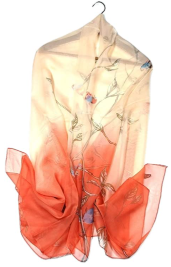 Beautiful Floral Hummingbird Silk Scarf - We Love Hummingbirds