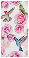 Beautiful Flowers Hummingbird Pattern Soft Bath Towel - We Love Hummingbirds