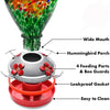 Beautiful Peacock Hand Blown Glass Hummingbird Feeder - Holds 34 oz of Nectar - We Love Hummingbirds