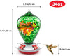 Beautiful Peacock Hand Blown Glass Hummingbird Feeder - Holds 34 oz of Nectar - We Love Hummingbirds