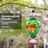 Beautiful Peacock Hand Blown Glass Hummingbird Feeder - Holds 34 oz of Nectar - We Love Hummingbirds