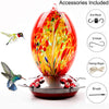 Beautiful Red Phoenix Hand Blown Glass Hummingbird Feeder - Holds 25 oz of Nectar - We Love Hummingbirds
