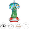 Beautiful Starry Night Mushroom Hand Blown Glass Hummingbird Feeder - Holds 28 oz of Nectar - We Love Hummingbirds