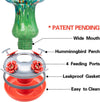 Beautiful Starry Night Mushroom Hand Blown Glass Hummingbird Feeder - Holds 28 oz of Nectar - We Love Hummingbirds