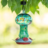 Beautiful Starry Night Mushroom Hand Blown Glass Hummingbird Feeder - Holds 28 oz of Nectar - We Love Hummingbirds