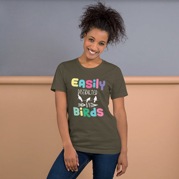 Birds Funny T-Shirt Easily Distracted By Birdies - Gift idea Bird Watchers, Bird Lover Gift Idea, Hummingbird Gift Idea, Funny Bird Shirt - We Love Hummingbirds