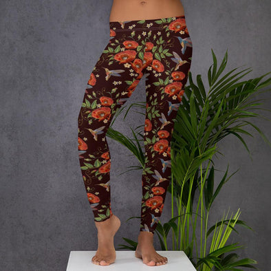 Black Hummingbird Leggings - We Love Hummingbirds