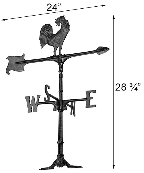 Black Rooster Large Accent Weathervane - We Love Hummingbirds