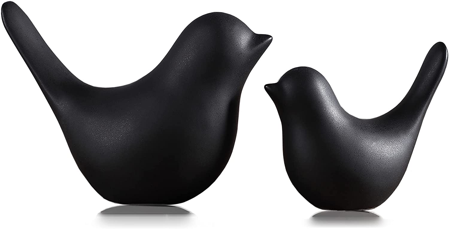 Black Small Ceramic Bird Statues for Bird Love Home Decor We Love
